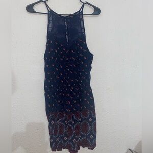 Rue21 Navy and Burgundy Romper